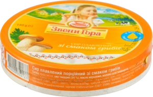 Сир плавлений 45% зі смаком грибів порційний Звени Гора к/у 8х17.5г