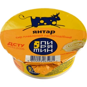 Сир плавлений 45% пастоподібний Янтар Пирятин ст 90г