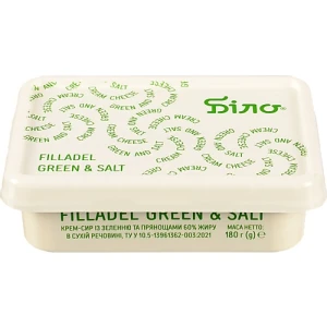 Крем-сир Біло Filladel Green&Salt 60% 180г