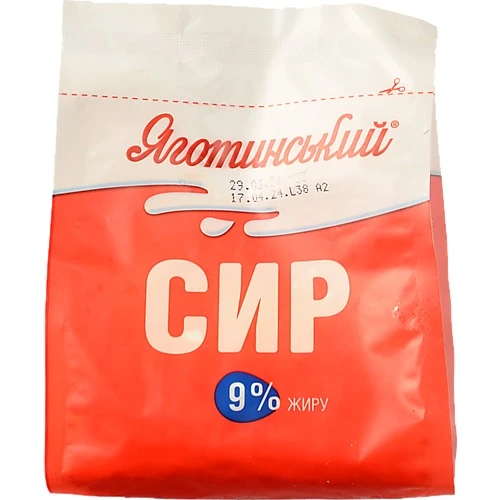 Сир кисломолочний Яготинський 9% 350г пакет