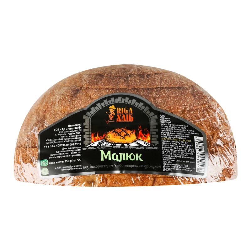 Хліб «Рига Хліб» «Малюк» житньо-пшеничний бездріжджовий, 250 г