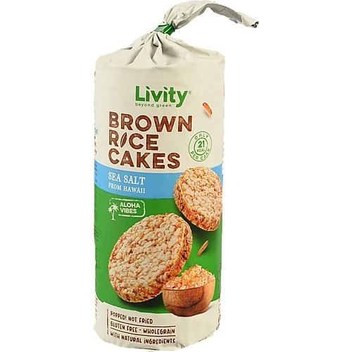 Хлібці рисові B.Yond LIVITY цільнозернові з гавайською морською сіллю, 100г