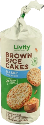 Хлібці рисові B.Yond LIVITY цільнозернові з гавайською морською сіллю, 100г