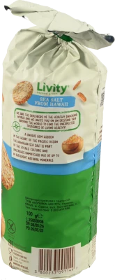 Хлібці рисові B.Yond LIVITY цільнозернові з гавайською морською сіллю, 100г