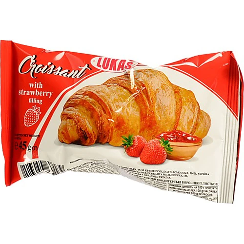 Круасан з полуничним наповнювачем Lukas 45г