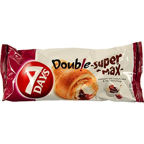 Круасан 7 Days Double Super Max з ванільною та вишневою начинкою 110г
