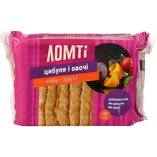 Хлібці Galleti 100г ломти цибуля і овочі хрусткі