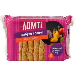 Хлібці Galleti 100г ломти цибуля і овочі хрусткі