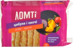 Хлібці Galleti 100г ломти цибуля і овочі хрусткі