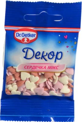 Посипка цукрова декоративна Сердечка мікс Dr.Oetker м/у 10г