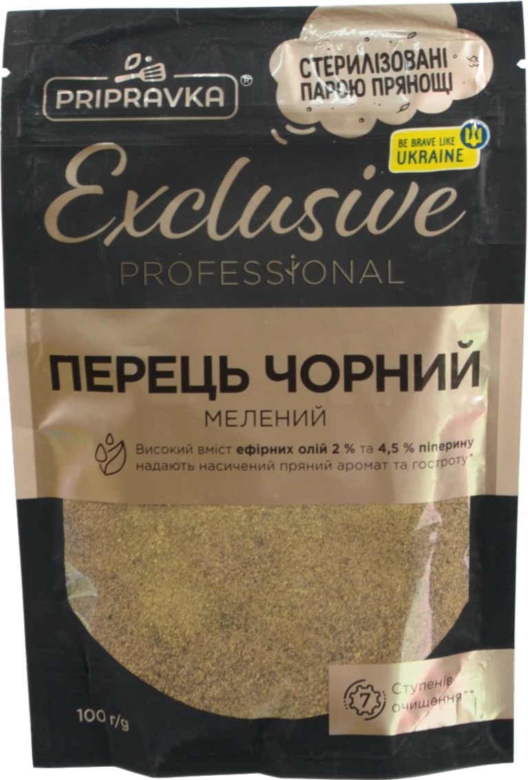 Перець чорний мелений Exclusive Professional Pripravka д/п 100г