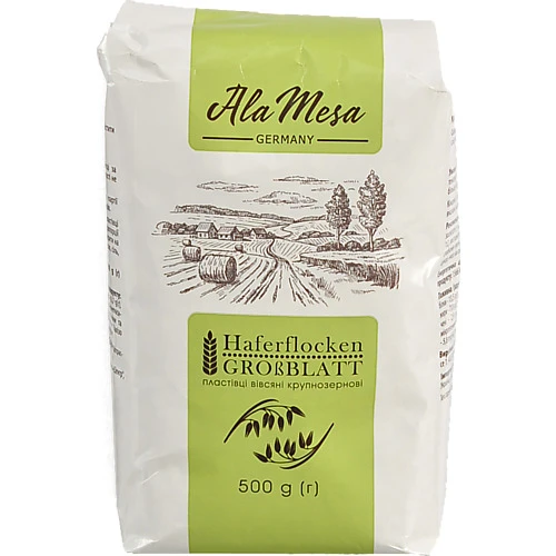 Пластiвцi вівсяні Ala Mesa 500г крупнозернові