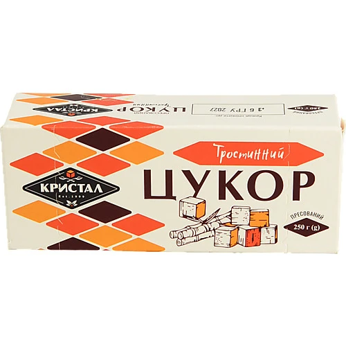 Цукор тростинний Crystal в кубиках 250г
