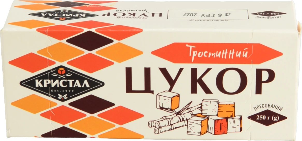 Цукор тростинний Crystal в кубиках 250г