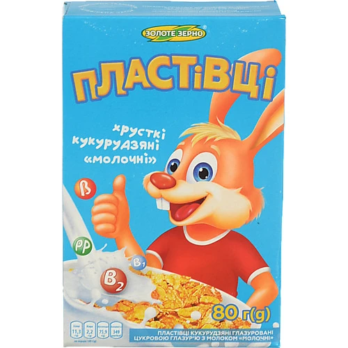 Пластівці кукурудзяні глазуровані Milky Золоте Зерно 80г