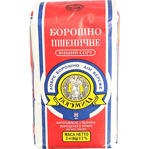 Борошно пшеничне вищого гатунку Богумила 2кг