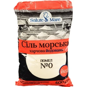 Сіль морська харчова дрібна йодована Salute di Mare м/у 600г