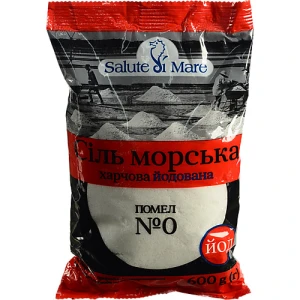 Сіль морська харчова дрібна йодована Salute di Mare м/у 600г