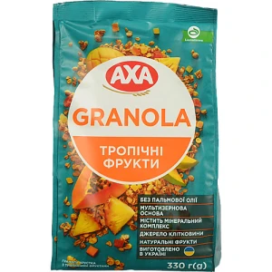 Гранола Аха 330г хрустка з тропічними фруктами