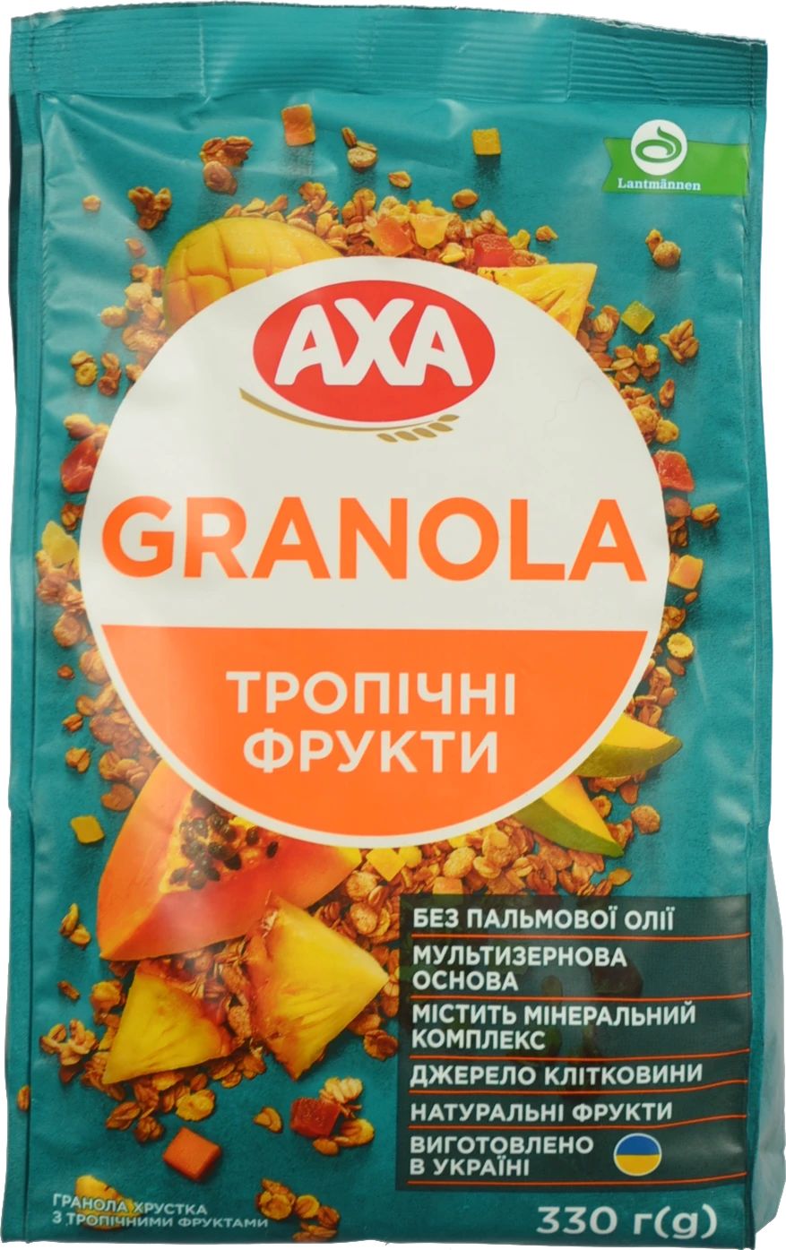 Гранола Аха 330г хрустка з тропічними фруктами