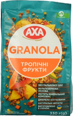 Гранола Аха 330г хрустка з тропічними фруктами
