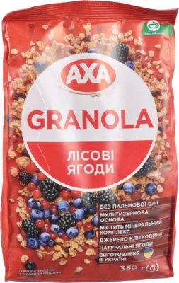 Гранола Аха 330г хрустка з лісовими ягодами