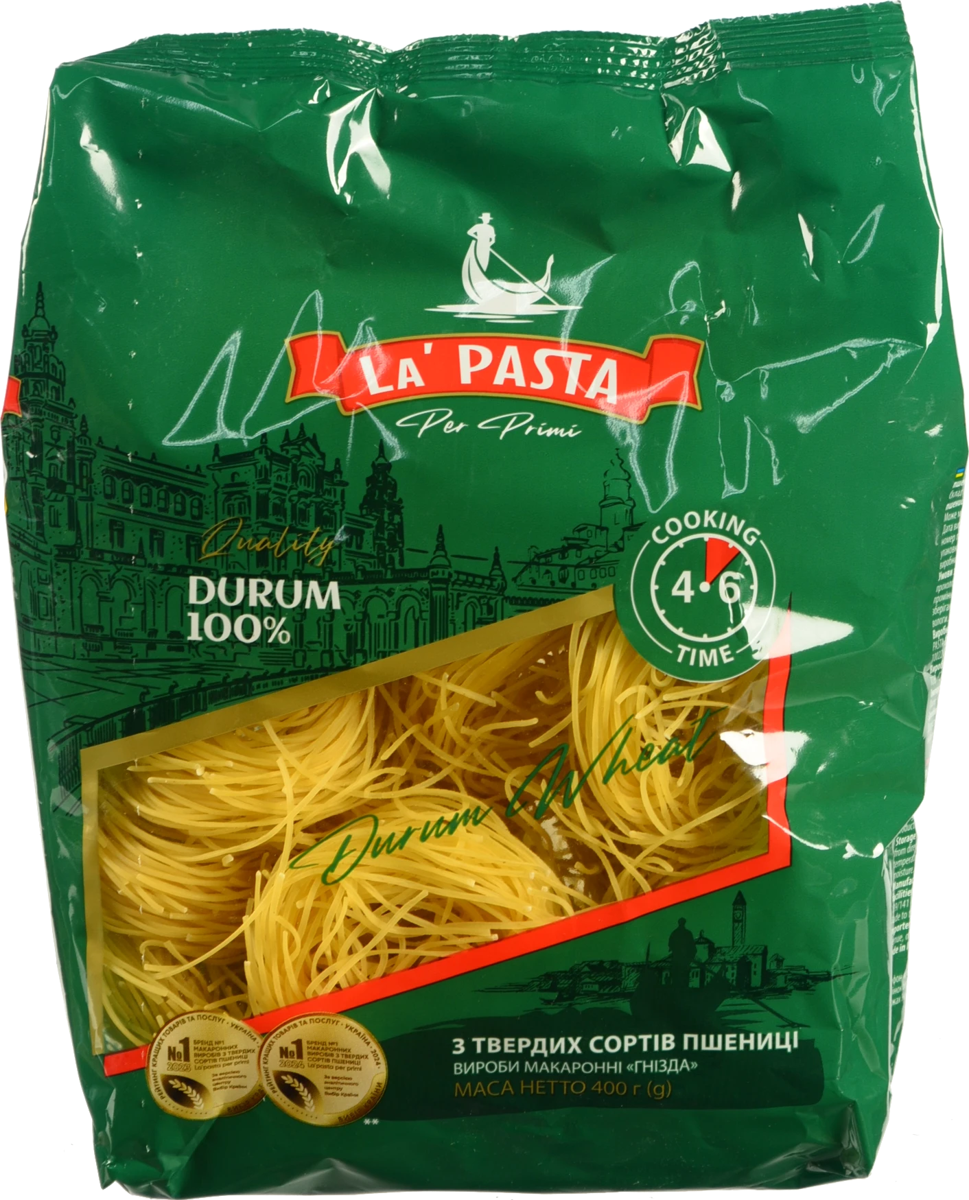Макарони La Pasta Per Primi Гнізда з твердих сортів пшениці 400г