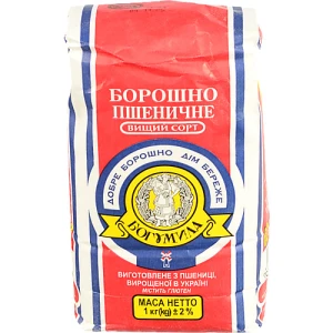 Борошно пшеничне вищого сорту Богумила 1кг