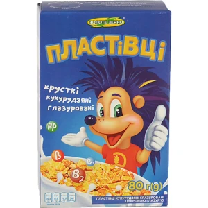 Пластівці кукурудзяні глазуровані Золоте зерно к/у 80г