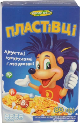 Пластівці кукурудзяні глазуровані Золоте зерно к/у 80г