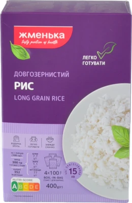 Рис шліфований довгозернистий Жменька к/у 4х100г