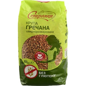 Крупа гречана ядриця швидкорозварювана без глютену Сквирянка м/у 800г