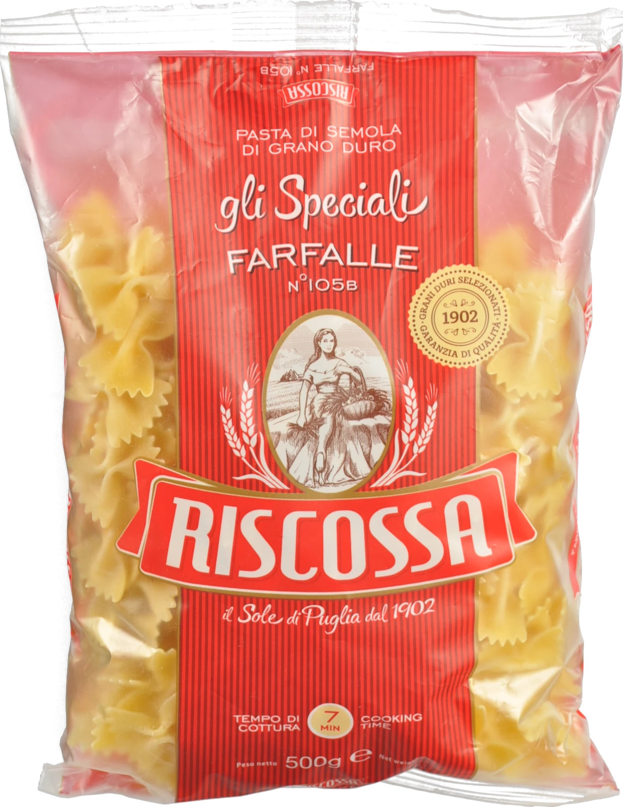 Паста Riscossa 500г фарфалі т.с пшениці