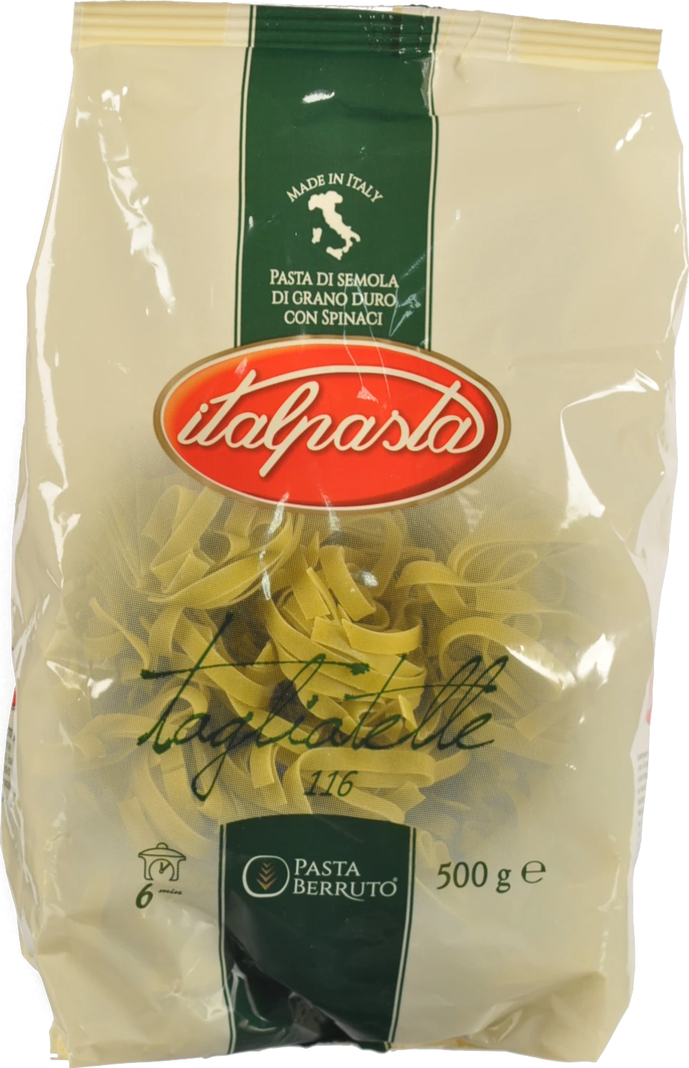яМакарони Italpasta 500 г Тальятеллі шпинат