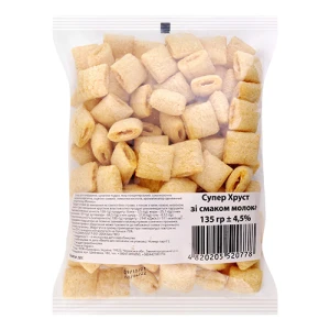 Подушечки Супер Хруст 135г кукурудзяні молоко