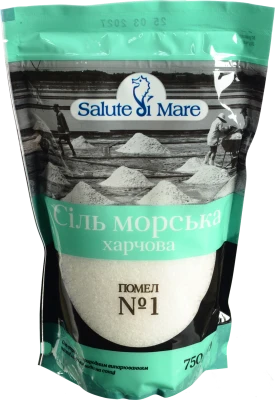 Сіль морська Salute di Mare 750г середній помел