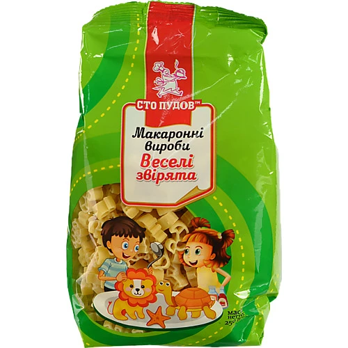Макаронні вироби Сто Пудів 250г Веселі звірятка