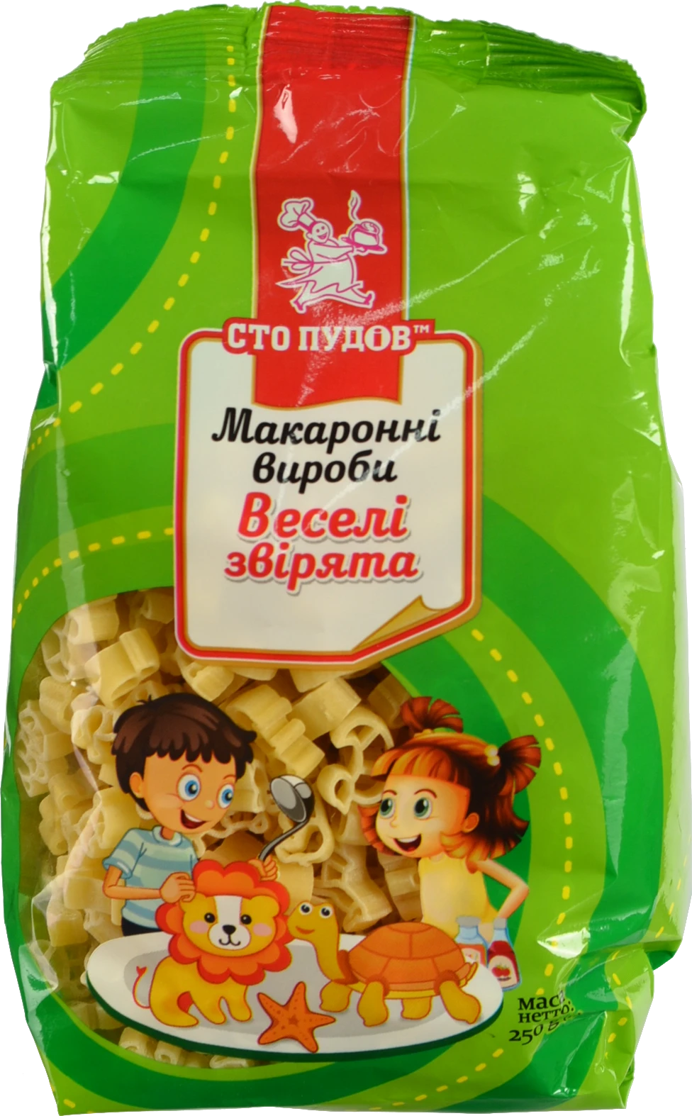 Макаронні вироби Сто Пудів 250г Веселі звірятка