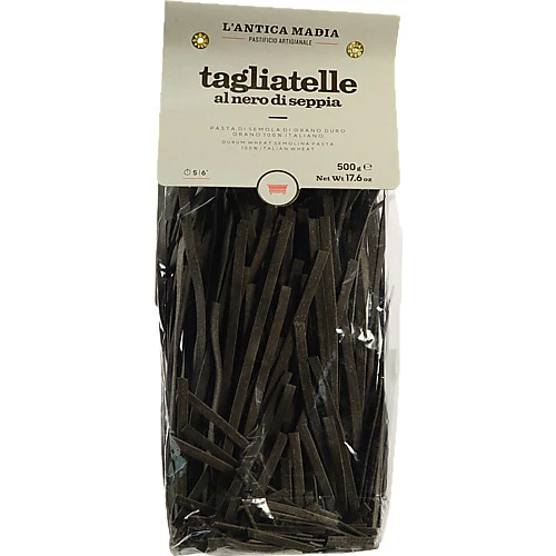 Паста Lantica Madia 500г з твердих сортів пшениці Tagliatelle з чорнилами каракатиці