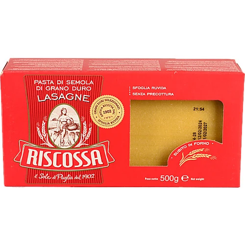 Паста Riscossa 500г лазанья з твердих сортів пшениці