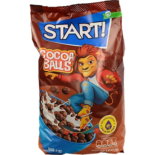 Сніданки сухі зернові Cocoa balls Start! м/у 500г
