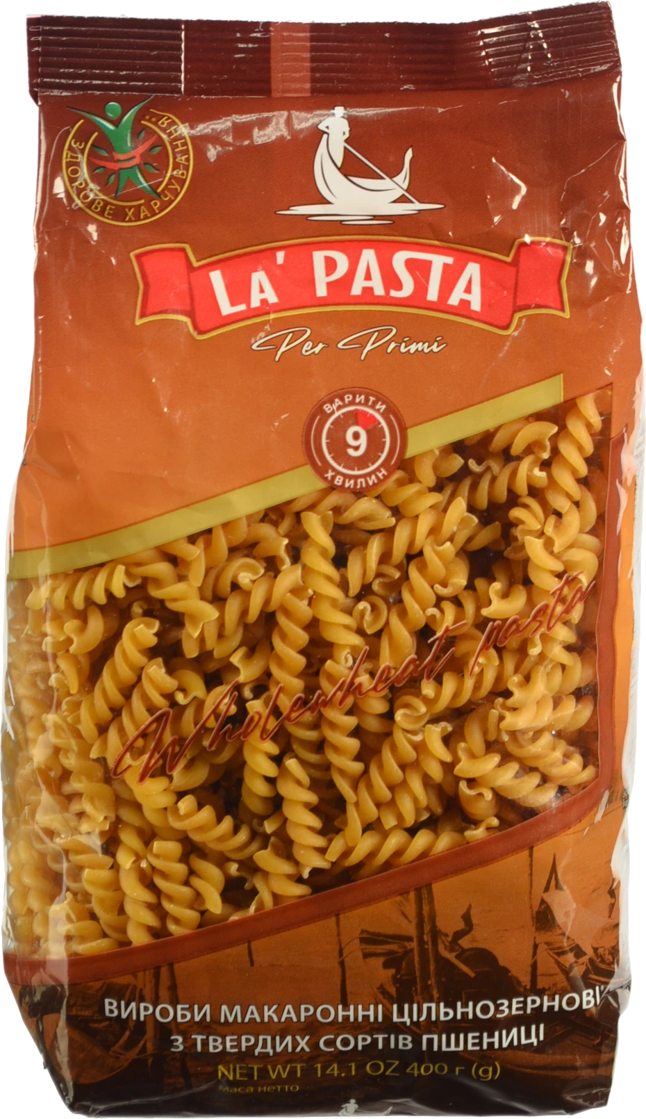 Макарони La Pasta Per Primi цільнозернові Fusilli 400г
