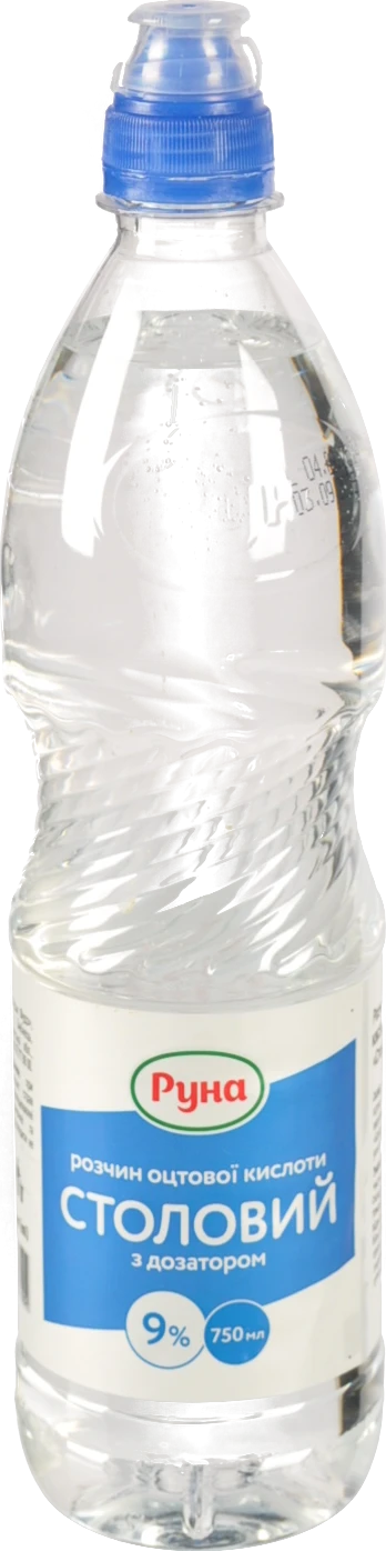 Розчин оцтової кислоти Руна Столовий 9% з дозатором 750 мл