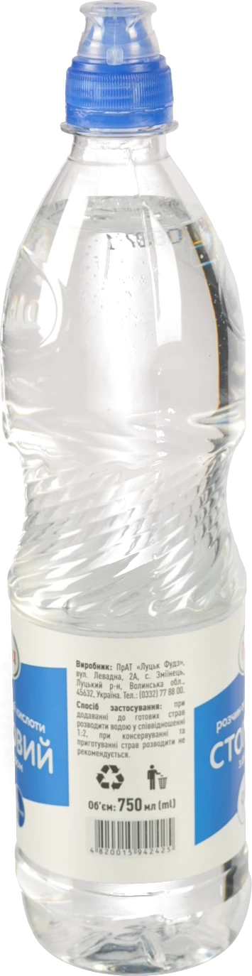 Розчин оцтової кислоти Руна Столовий 9% з дозатором 750 мл