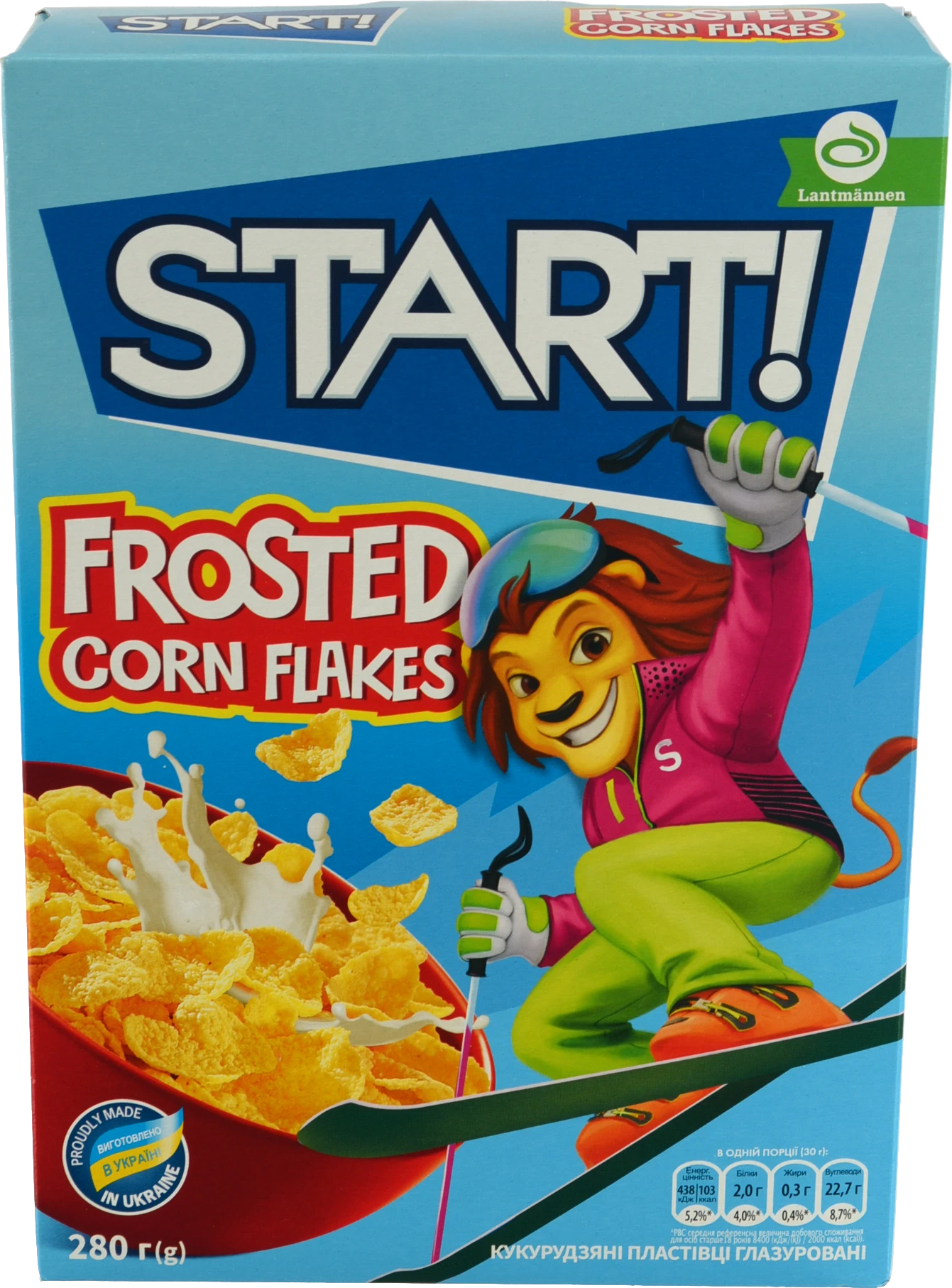 Пластівці кукурудзяні глазуровані Frosted Start! к/у 280г