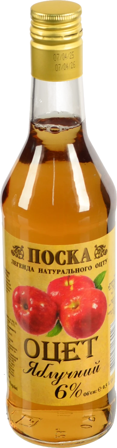 Оцет спиртовий 6% ароматизований яблучний Поска с/пл 0.5л
