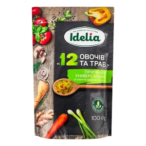 Приправа Idelia 100г універсальна 12 овочів та трав гранули