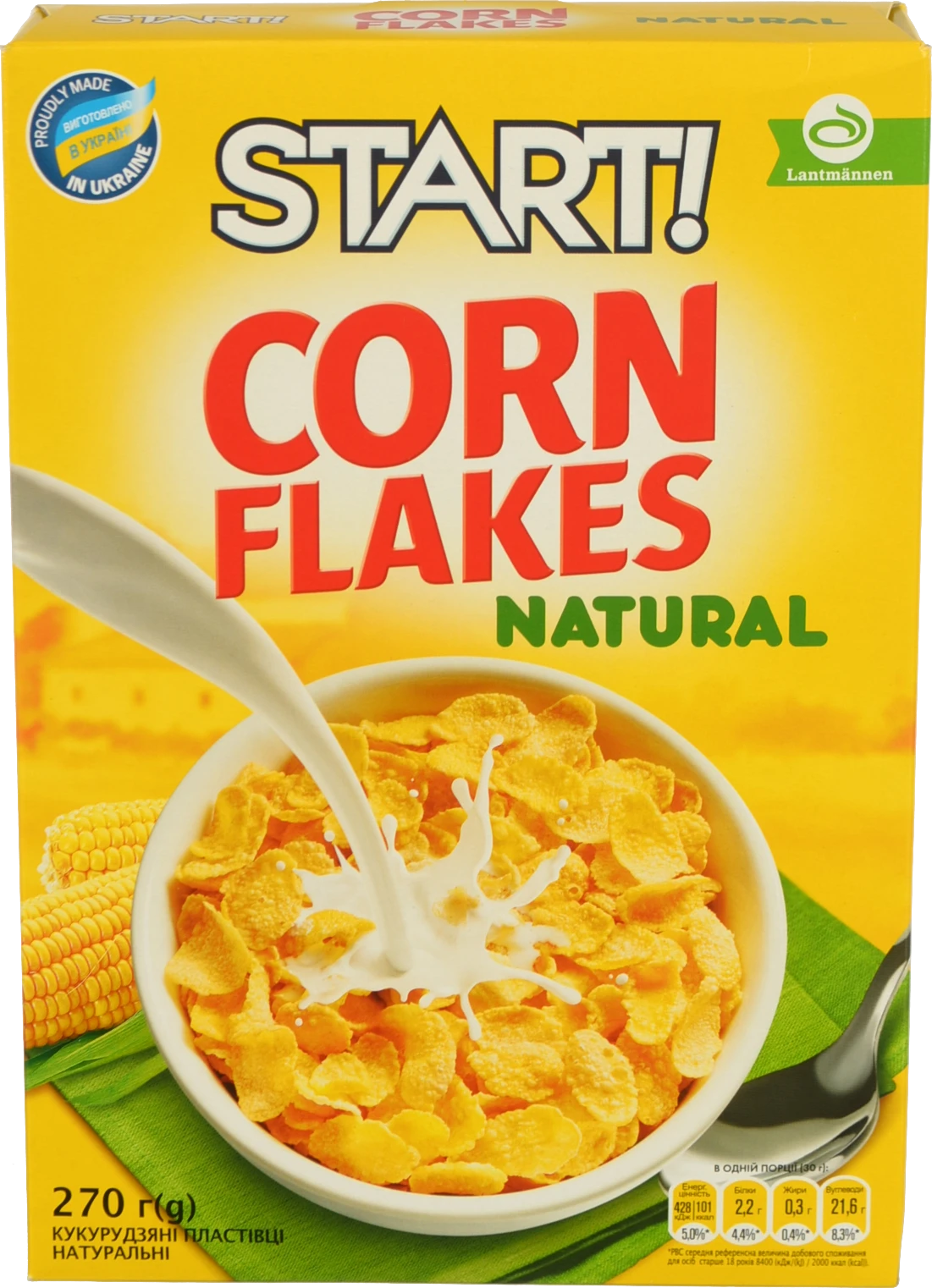 Пластівці кукурудзяні натуральні Start! к/у 270г