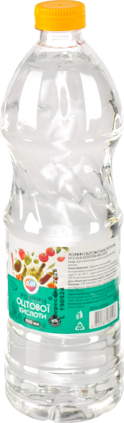 Оцет столовий 9% 0.9л