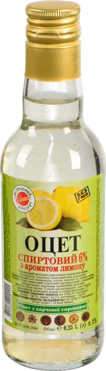 Оцет Унікон 0.25л 6% лимон скло